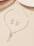Grohandel Schmuck geometrische Diamant Quaste Kupfer Ohrringe Halskette Set Nihaojewelrypicture6