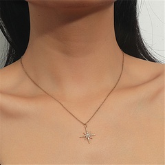 wholesale bijoux simple collier en acier titane étoile à six branches Nihaojewelry
