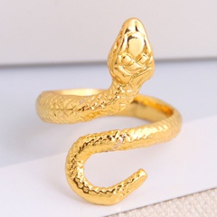Großhandel Schmuck einfaches Metall glückverheißende geometrische Schlange offener Ring Nihaojewelry