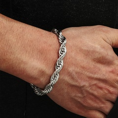 Vente en gros bijoux bracelet en acier torsadé rétro titane Nihaojewelry