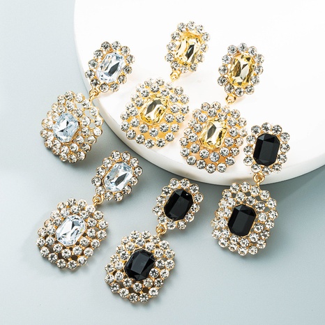 square glass diamond geometric earrings wholesale jewelry Nihaojewelry's discount tags