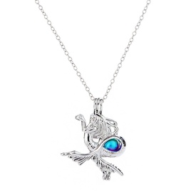 wholesale jewelry luminous hollow owl mermaid cage pendant necklace nihaojewelrypicture20