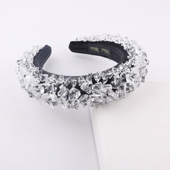 wholesale fashion transparent crystal wide sponge headband Nihaojewelry