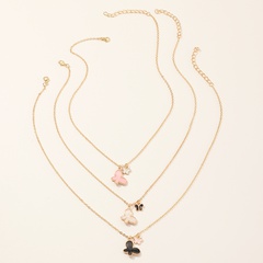 wholesale fashion dripping oil butterfly pendent necklace set Nihaojewelry