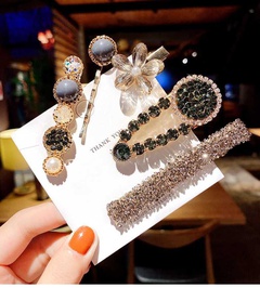 Wholesale pearl bangs hairpin girl's rhinestone hair clips set hair accessories