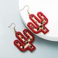 wholesale new creative leather leopard print cactus earrings Nihaojewelrypicture17