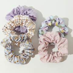 wholesale Korean solid color floral gilding hair scrunchies Nihaojewelry