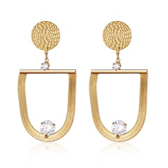 wholesale simple round hollow diamond earrings Nihaojewelry