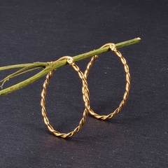 wholesale einfache U-förmige rotierende feine Twist-Seil-Ohrringe