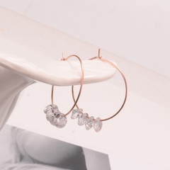 wholesale titanium steel geometric zircon ear hoop Nihaojewelry