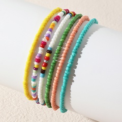 Perles miyuki colorées bracelet de cheville en corde élastique multicouche en gros nihaojewelry