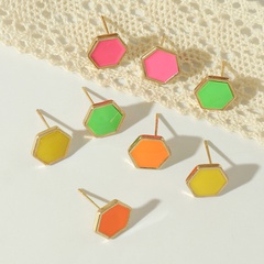 wholesale fashion fluorescent color alloy geometric earrings Nihaojewelry