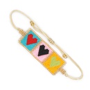 rivets Miyuki beads handwoven heart ethnic style multilayer bracelet wholesale jewelry Nihaojewelrypicture8