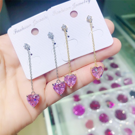 rosaherzförmige einfache lange Ohrringe Großhandel Schmuck Nihaojewelry's discount tags