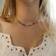 Großhandel Schmuck böhmische Farbe Perlen kurze Halskette nihaojewelry