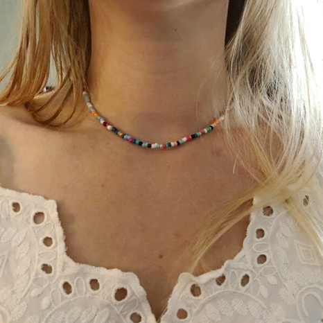 Großhandel Schmuck böhmische Farbe Perlen kurze Halskette nihaojewelry's discount tags