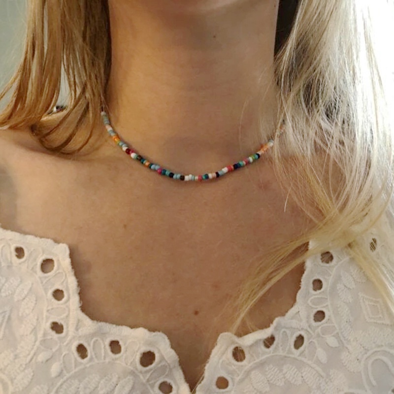 Grohandel Schmuck bhmische Farbe Perlen kurze Halskette nihaojewelry