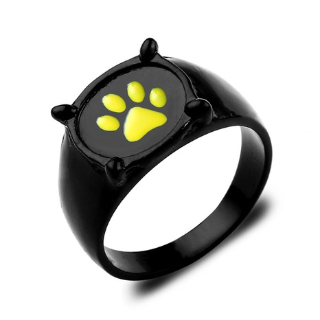 fashion black dripping oil cat claw dog claw ring wholesale nihaojewelry's discount tags