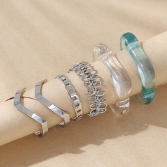 wholesale Korean creative geometric resin alloy ring set Nihaojewelry