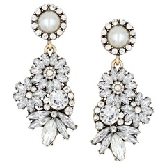 hyperbole flower geometric rhinestone earrings wholesale jewelry Nihaojewelry