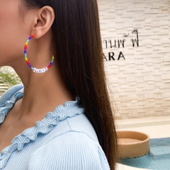 wholesale Bohemia hit color rainbow rice bead earrings Nihaojewelry