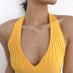 collier de chaîne épaisse en alliage de style punk imitation diamant en gros Nihaojewelry