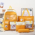 FourPiece Primary School Student Schoolbag New Ins Style Korean College Junior and Middle School Students Large Capacity Canvas Backpackpicture58