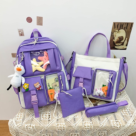 wholesale four-piece duck doll pendant canvas backpack Nihaojewelry's discount tags
