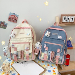 INS Style Schoolbag Korean Style Early High School and College Student Campus Backpack Simple Casual Backpack Fresh Ladies' Bag