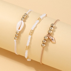Großhandel Schmuck im ethnischen Stil nachgemachte Perlenreisperlen elastisches Armband 3-teiliges Set nihaojewelry