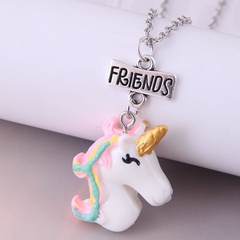 Nihaojewelry jewelry wholesale Korean fashion candy color unicorn pendent necklace