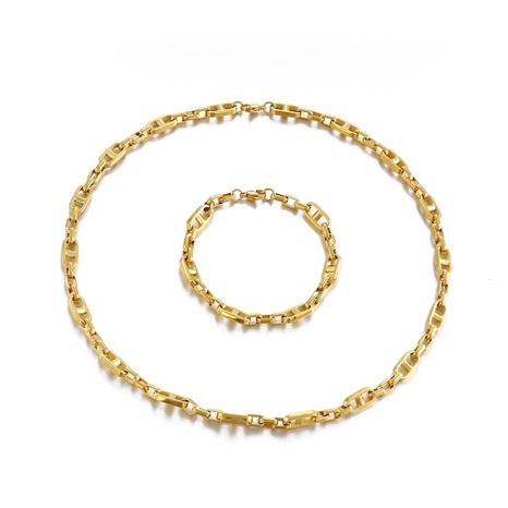 Ensemble de collier de bracelet en acier inoxydable de placage de mode simple en gros nihaojewelry's discount tags