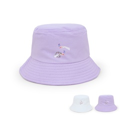 Purple Hat for Women Korean Style New Butterfly Bucket Hat Japanese Wide Brim Basin Type Sun Hat for Men Spring and Autumn New