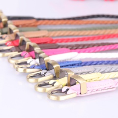 New Woven Leather Belt Women's Pin Buckle All-Match Thin Belt Women's Rope Decorative Factory Direct Sales Wholesale 616