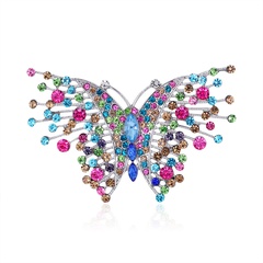 wholesale new retro color rhinestone butterfly brooch Nihaojewelry