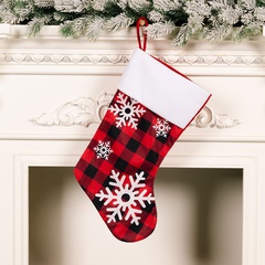 Nuevo copo de nieve de decoración de Navidad a cuadros Rojo Negro medias de Navidad bolsa de regalo de Navidad decoración de Navidad calcetines de caramelo