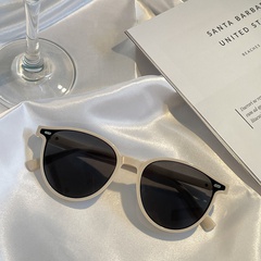 Wuhuama Glasses B305 round Frame Rivet Hawksbill Frame Sunglasses Women Vintage Tea Color Chip Toad Sunglasses Men