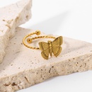 18K vergoldeter Edelstahl ffnung verstellbarer Schmetterlingsring Grohandel Nihaojewelrypicture10
