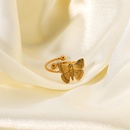 18K vergoldeter Edelstahl ffnung verstellbarer Schmetterlingsring Grohandel Nihaojewelrypicture13