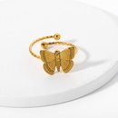 18K vergoldeter Edelstahl ffnung verstellbarer Schmetterlingsring Grohandel Nihaojewelrypicture15