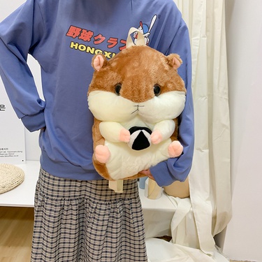 cartoon hamster plush hand warmer doll bag—4