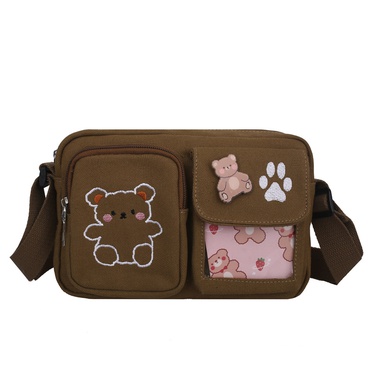 fashion canvas embroidery bear messenger bag—6