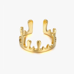 New 18K Water Drop Crown Opening Titanium Ring Wholesale Nihaojewelry