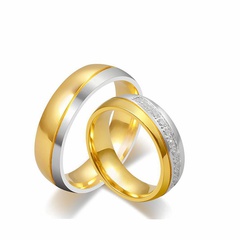 wholesale stainless steel diamond glossy ring Nihaojewelry