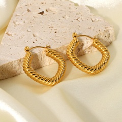 vente en gros bijoux enroulement géométrique boucles d'oreilles en acier inoxydable en forme de C nihaojewelry