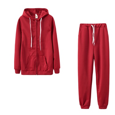 solid color hooded sweater pants sports suit—15