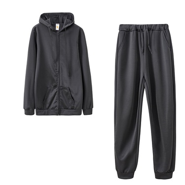 solid color hooded sweater pants sports suit—16