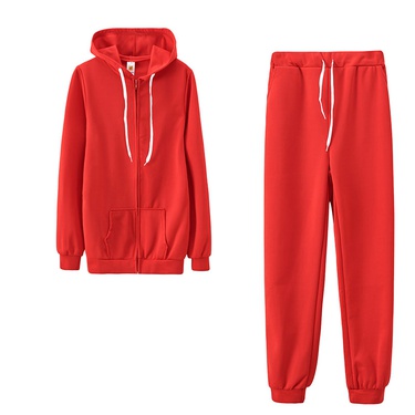 solid color hooded sweater pants sports suit—18