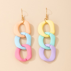 wholesale jewelry acrylic contrast color chain drop earrings nihaojewelry