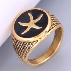 Nihaojewelry jewelry wholesale fashion retro droping oil starfish ring